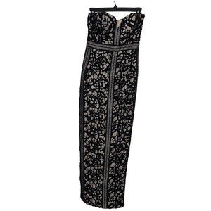 Bariano Womens Gown Black Size 2 Emma Lace Full Length Australia Strapless